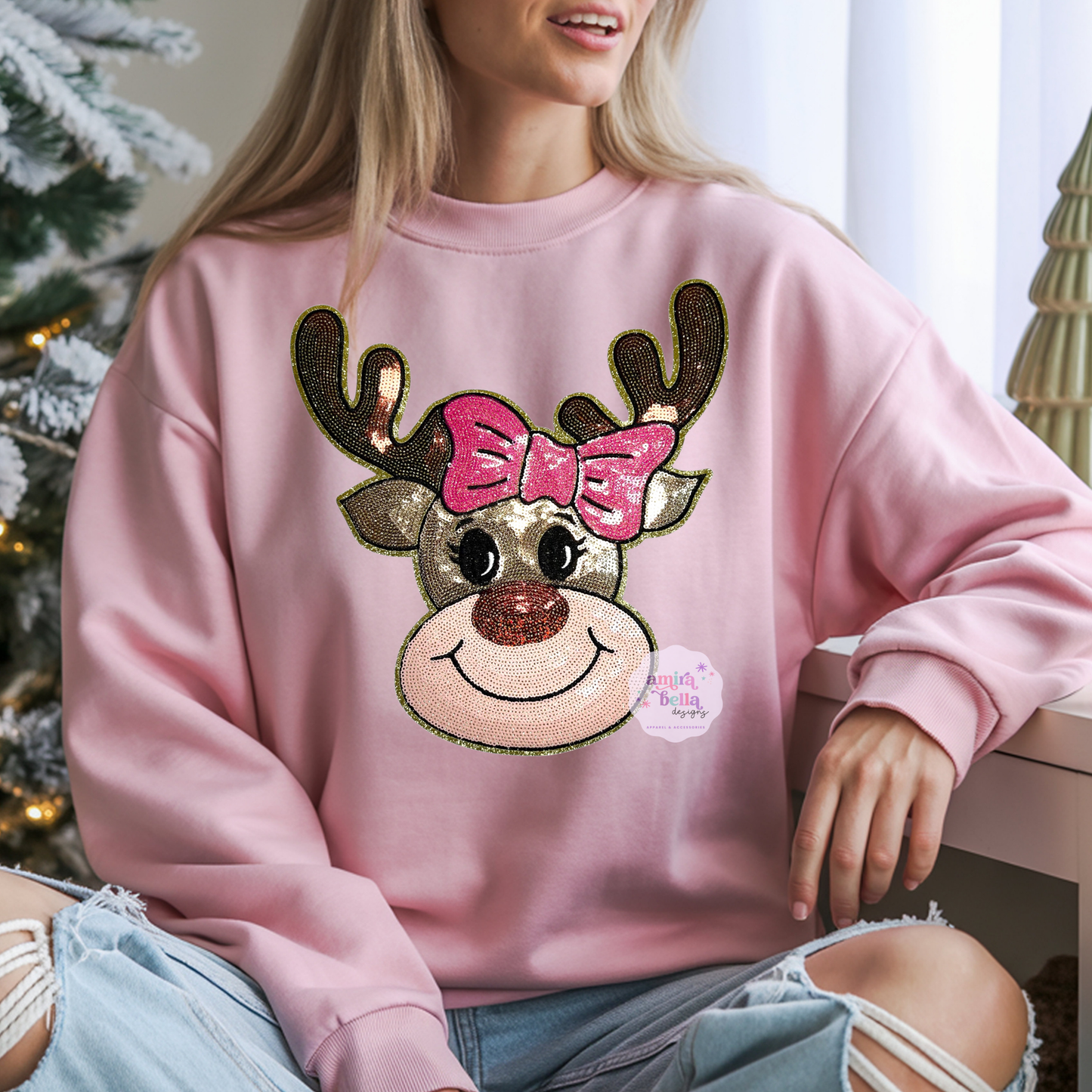 Sequined Reindeer Sweatshirt