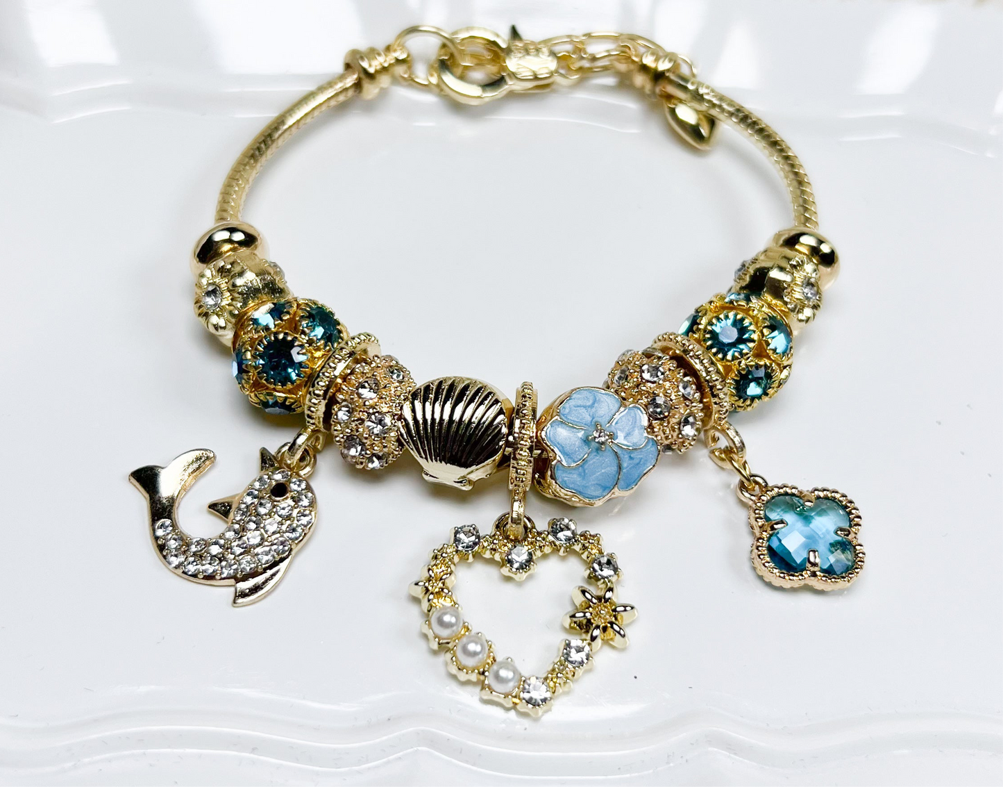 Aqua Charm Bracelet