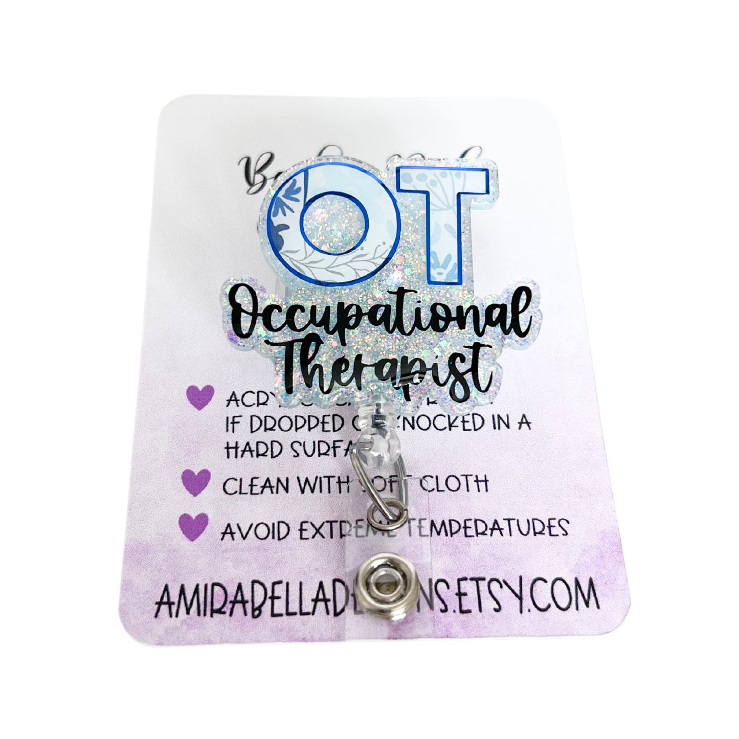 Occupational Therapist badge reel, ID holder