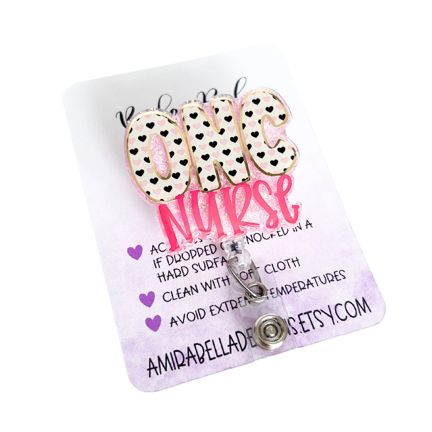 ONC Nurse badge reel, Oncology Nurse badge reel
