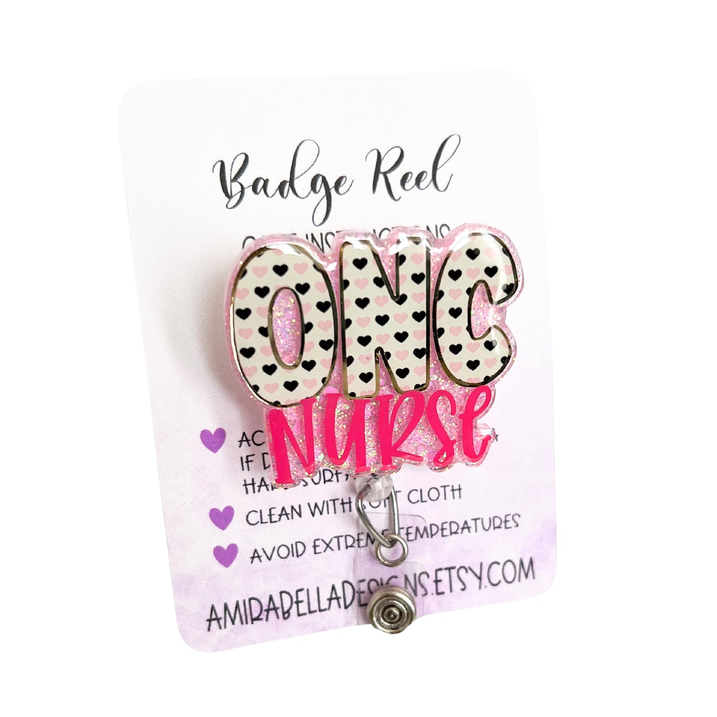 ONC Nurse badge reel, Oncology Nurse badge reel