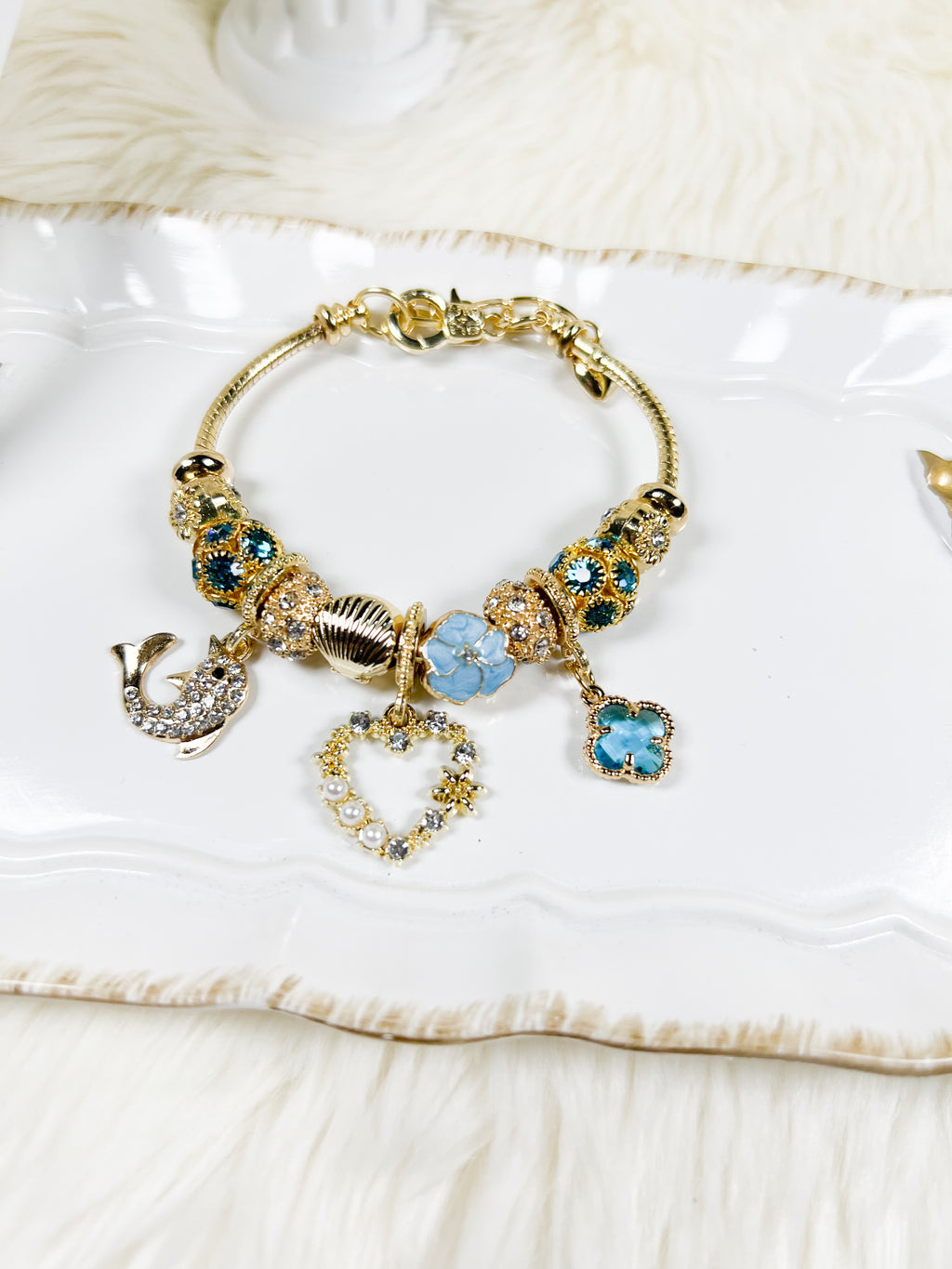 Aqua Charm Bracelet