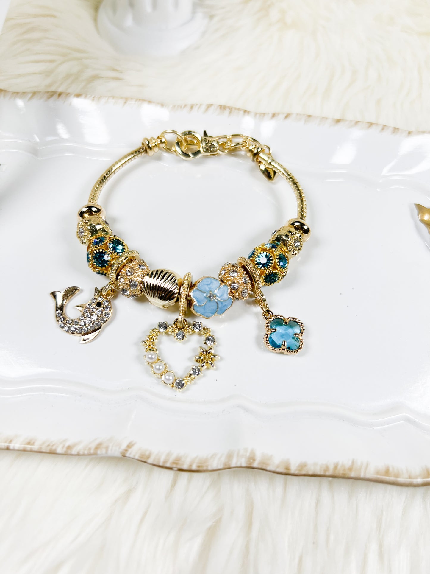 Aqua Charm Bracelet