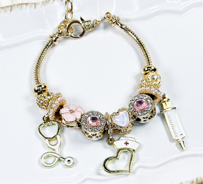 Nurse Charm Bracelet – Graduation Gift for Student Nurses, RN & LPN Jewelry