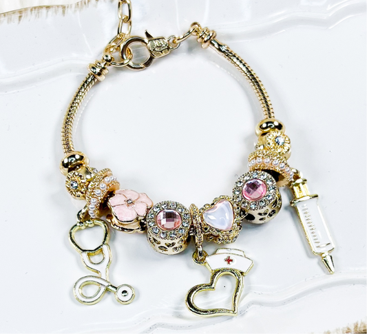Nurse Charm Bracelet – Graduation Gift for Student Nurses, RN & LPN Jewelry