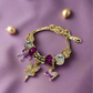 Enchanted Gold & Purple Bracelet with Fairy and Butterfly Charm