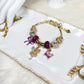 Enchanted Gold & Purple Bracelet with Fairy and Butterfly Charm