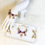 Enchanted Gold & Purple Bracelet with Fairy and Butterfly Charm