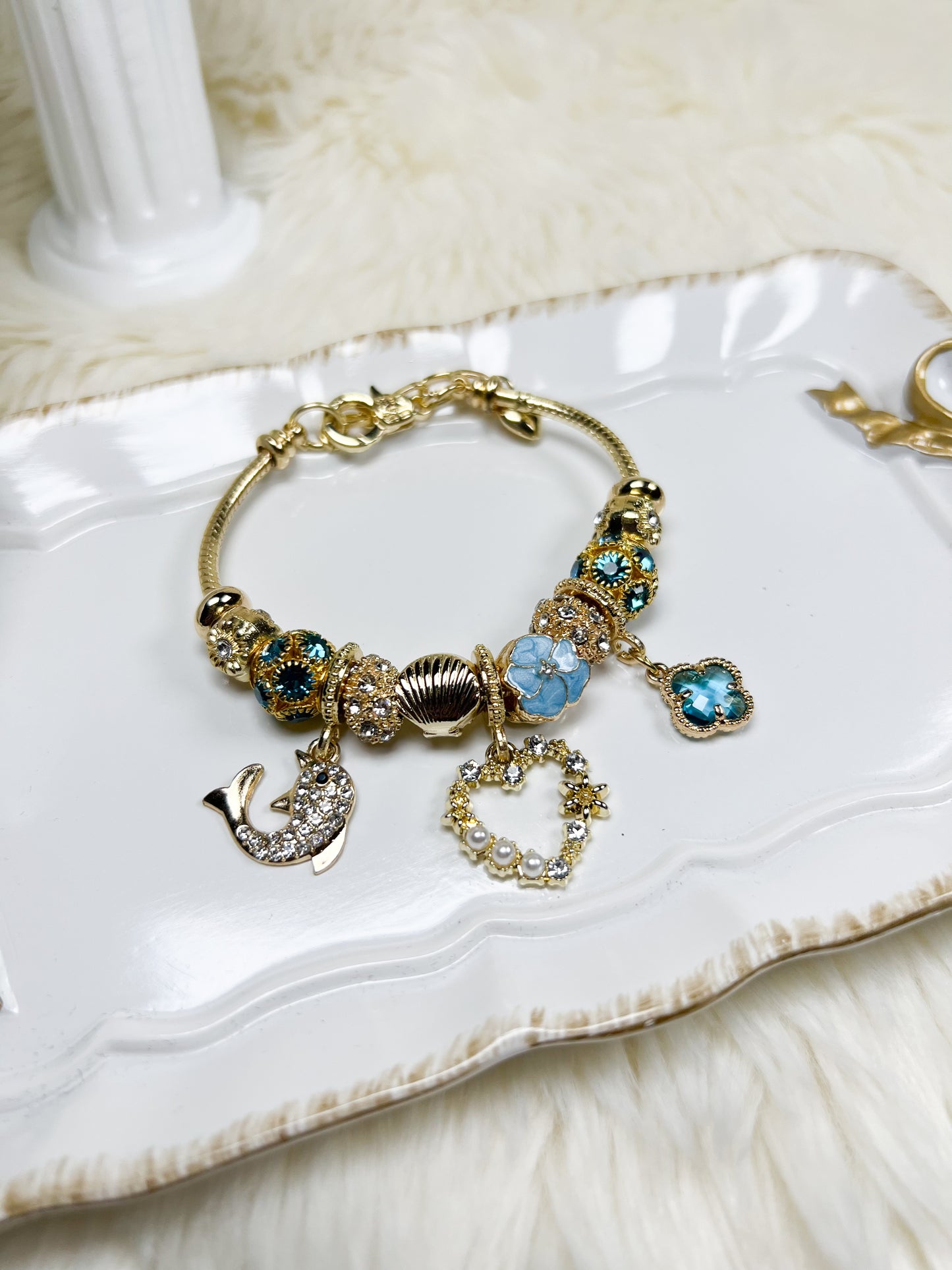 Aqua Charm Bracelet
