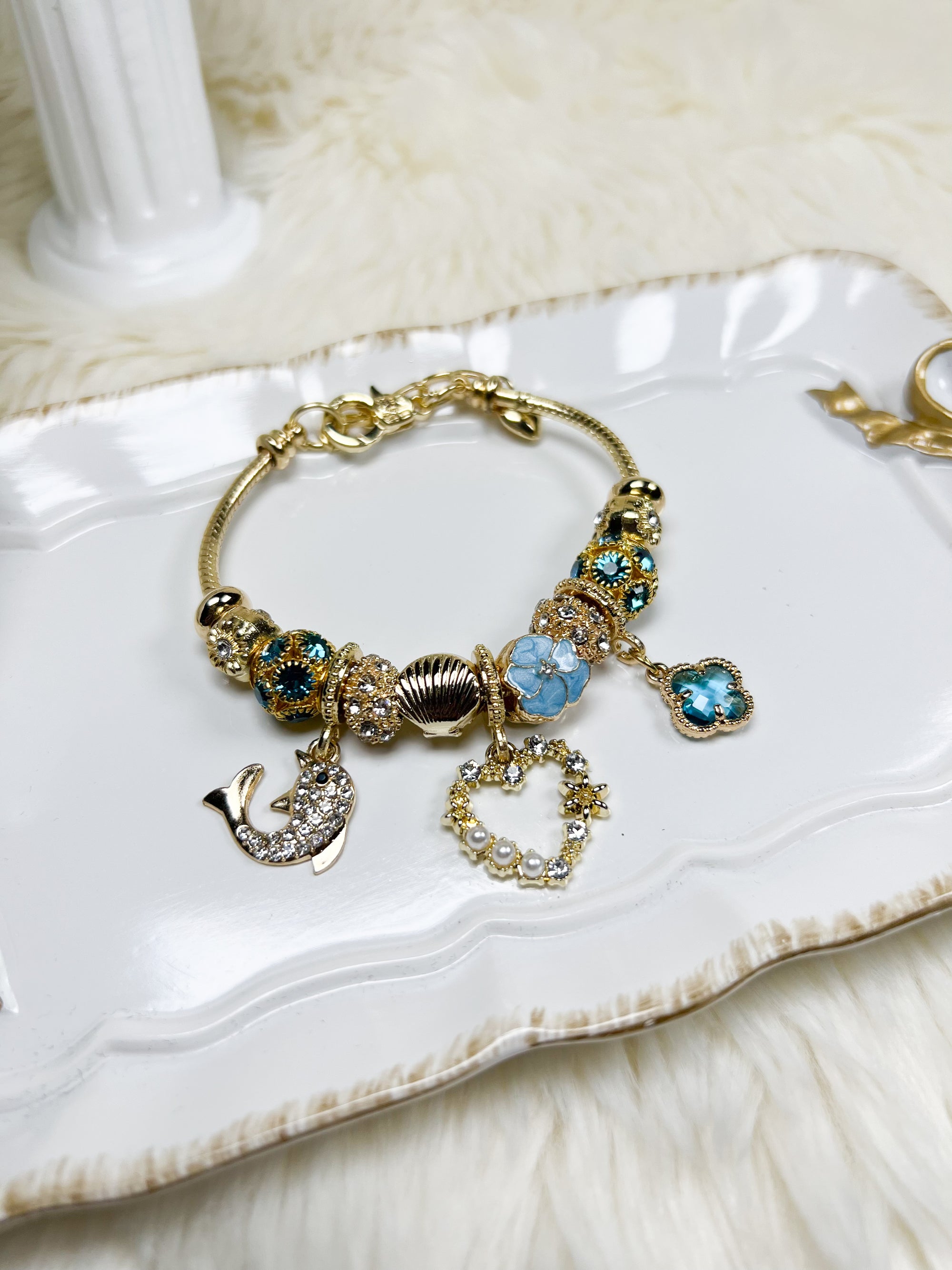 Aqua Charm Bracelet