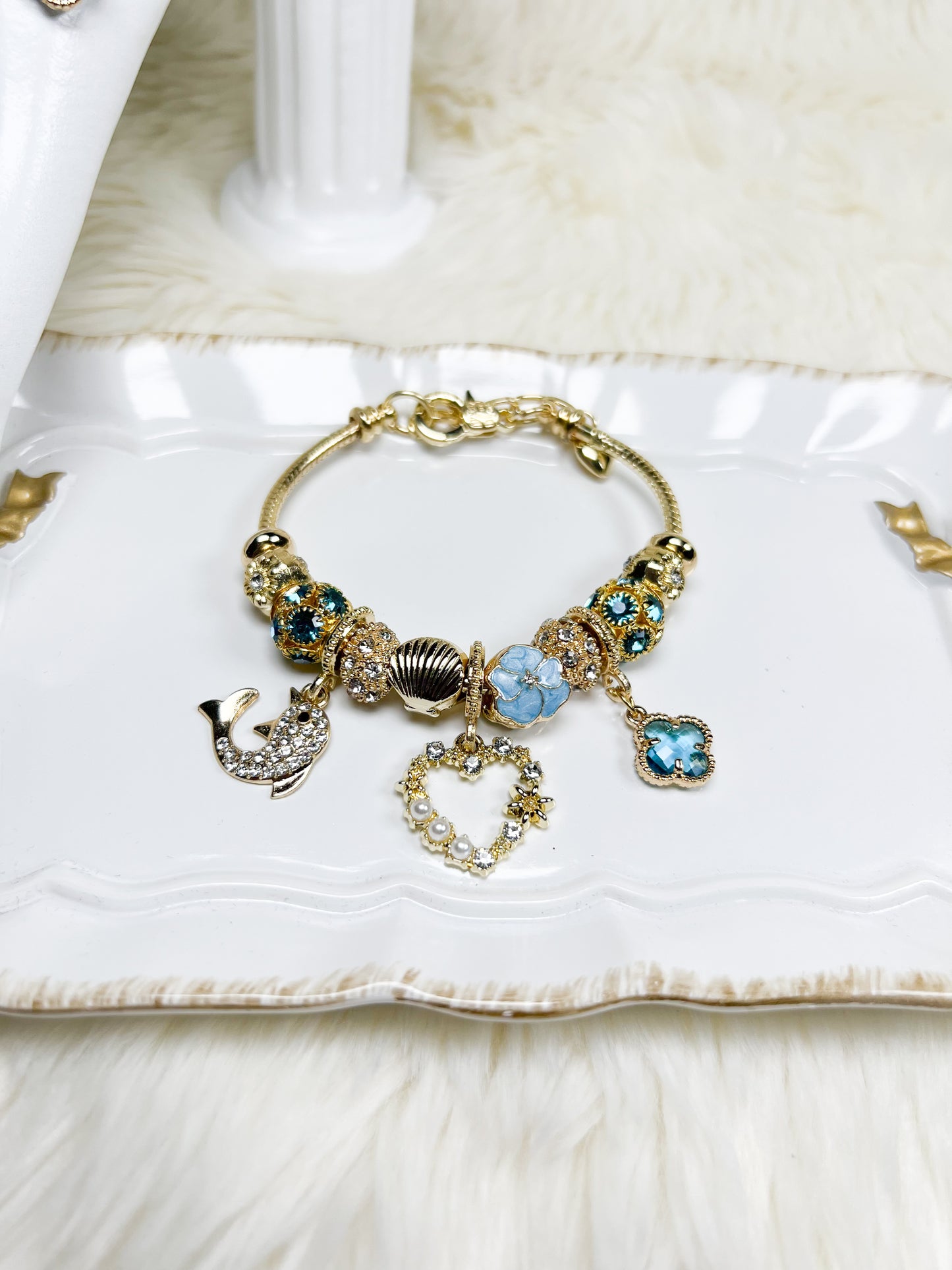 Aqua Charm Bracelet