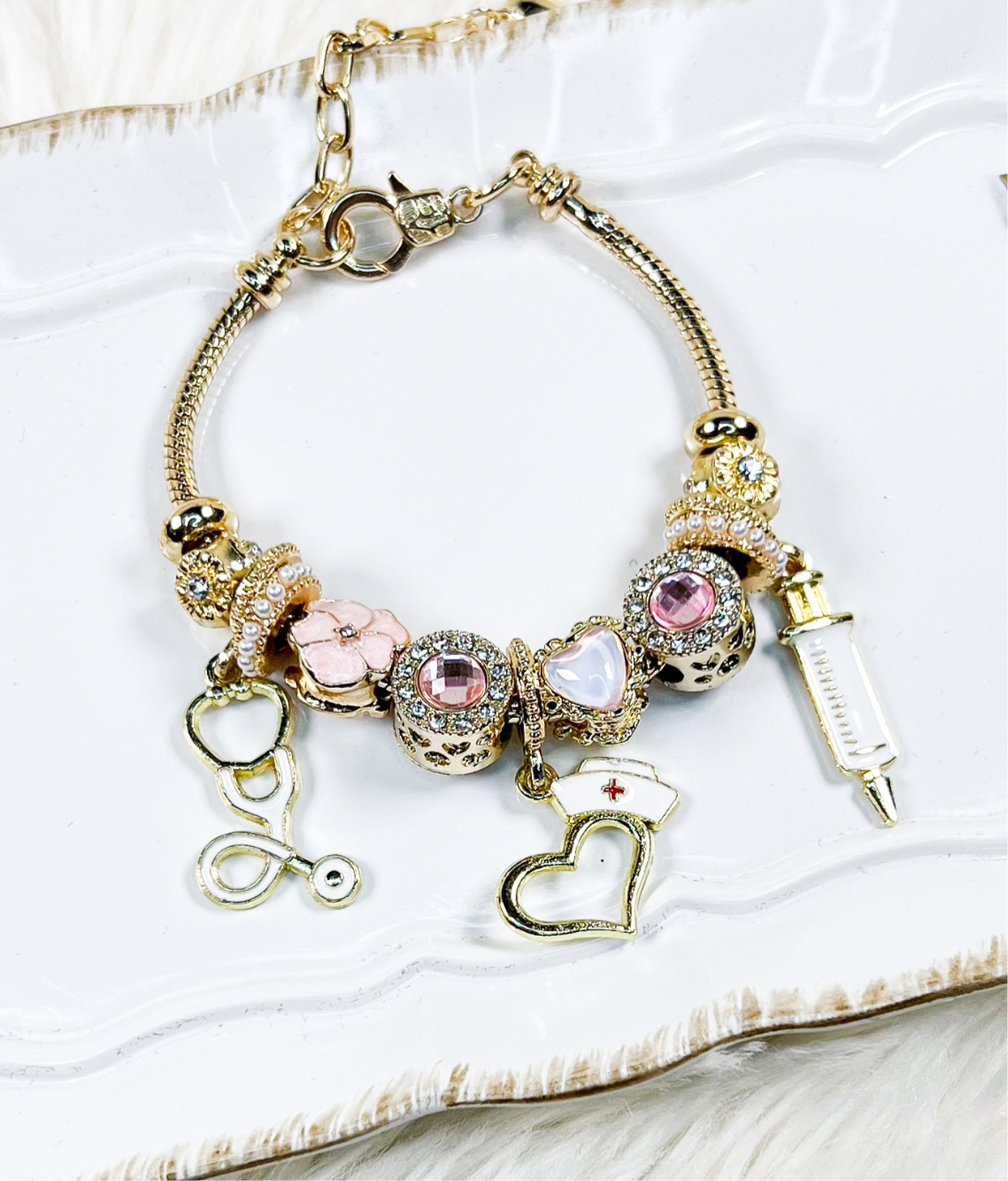 Nurse Charm Bracelet – Graduation Gift for Student Nurses, RN & LPN Jewelry