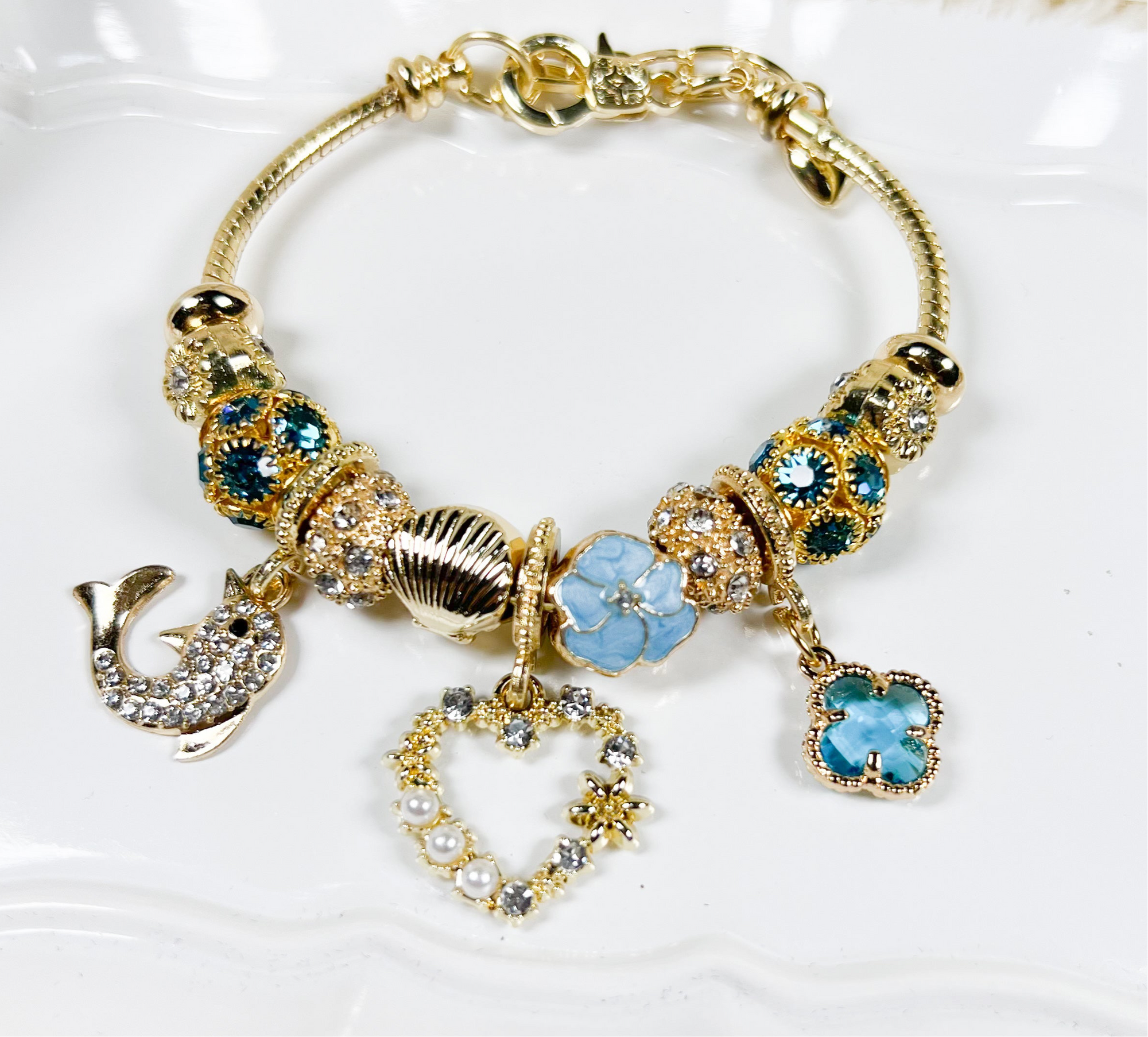 Aqua Charm Bracelet