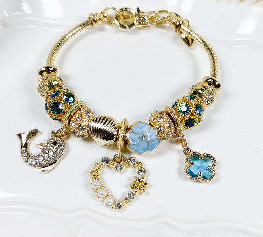 Aqua Charm Bracelet