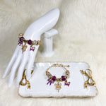 Enchanted Gold & Purple Bracelet with Fairy and Butterfly Charm