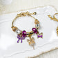 Enchanted Gold & Purple Bracelet with Fairy and Butterfly Charm