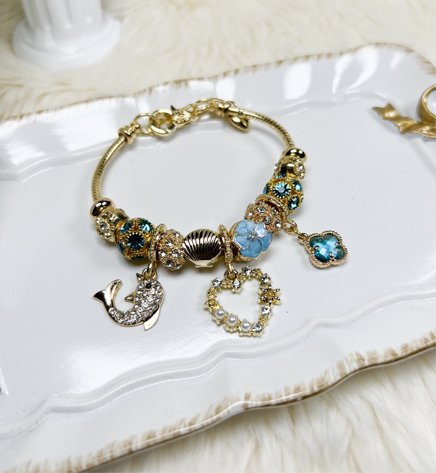 Aqua Charm Bracelet