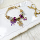 Enchanted Gold & Purple Bracelet with Fairy and Butterfly Charm