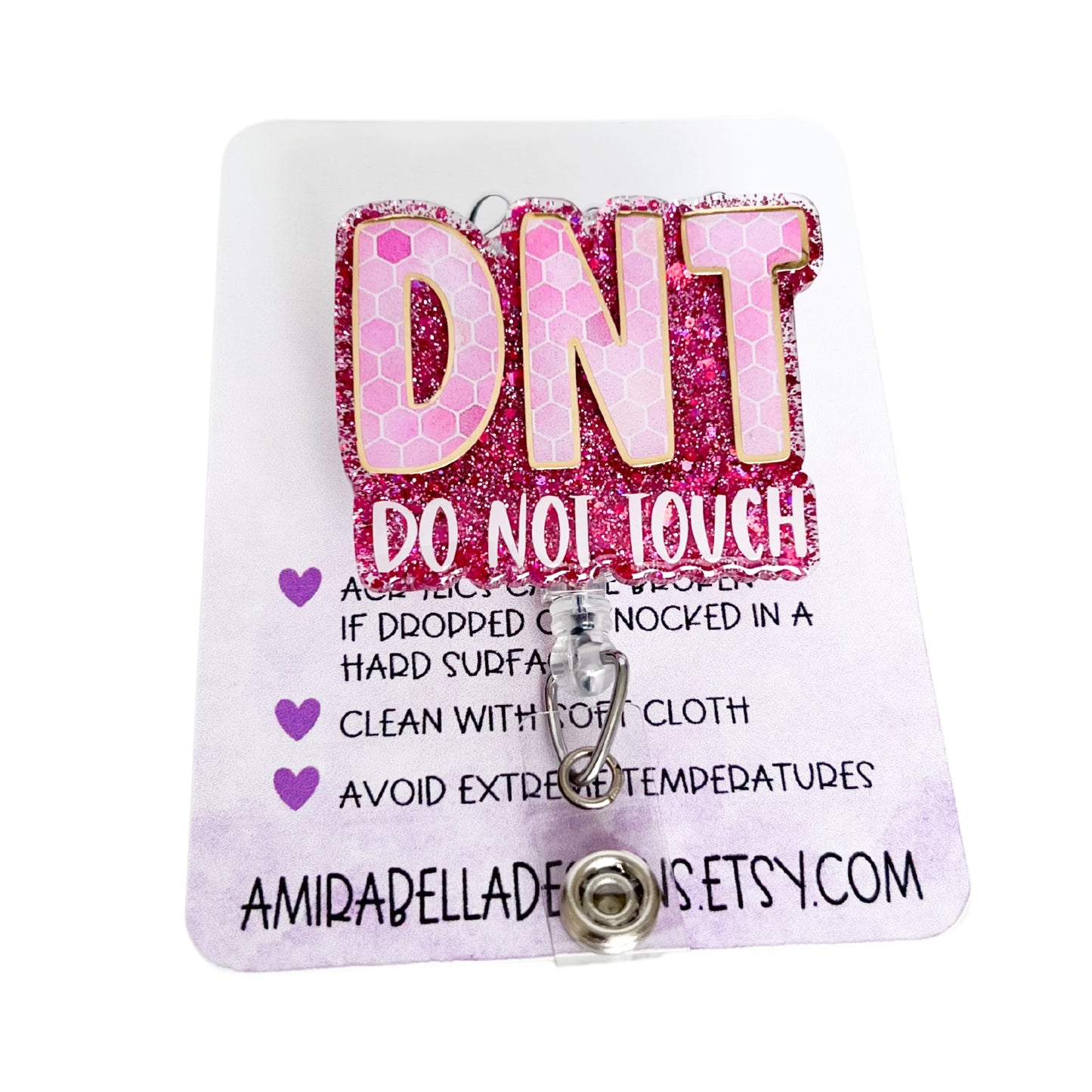 Do Not Touch, funny badge reel